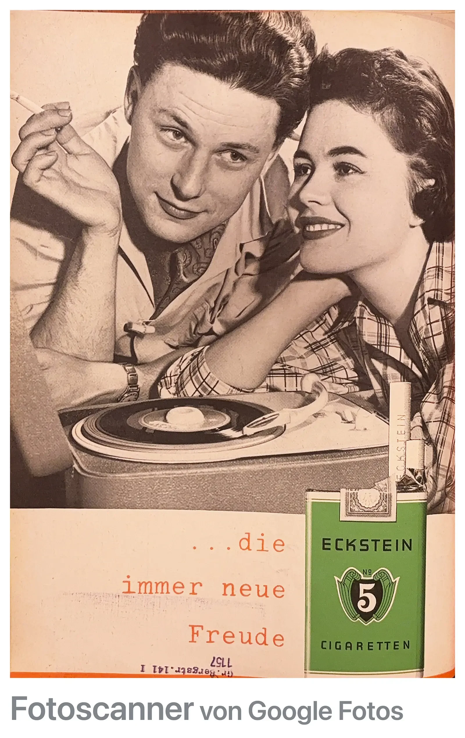 Eckstein Werbung auf der Rückseite einer SPIEGEL-Ausgabe von 1956