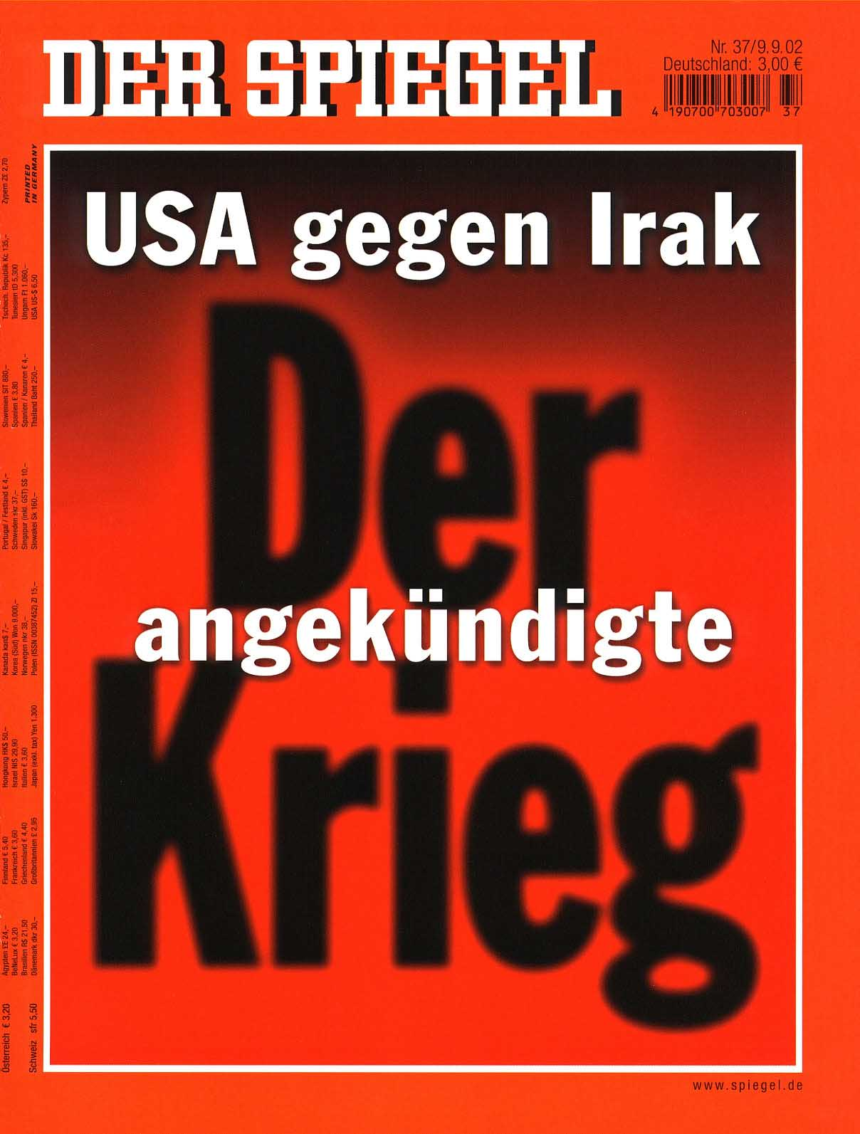 DER SPIEGEL Nr. 37, 9.9.2002 bis 15.9.2002