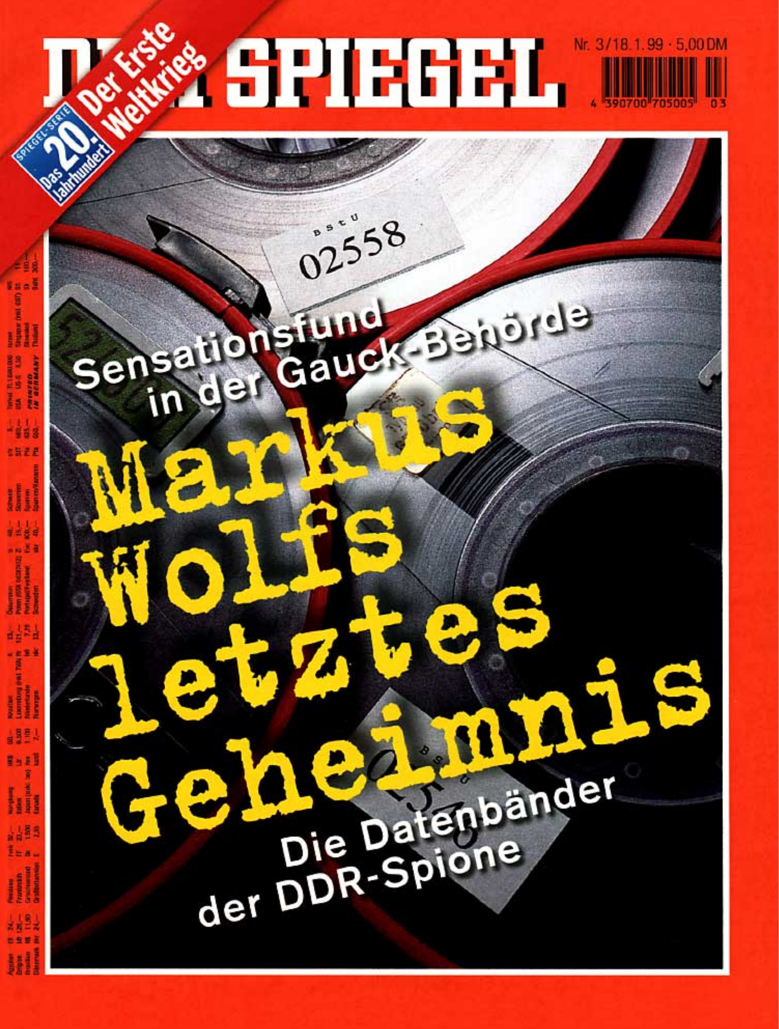 DER SPIEGEL Nr. 3, 18.1.1999 bis 24.1.1999