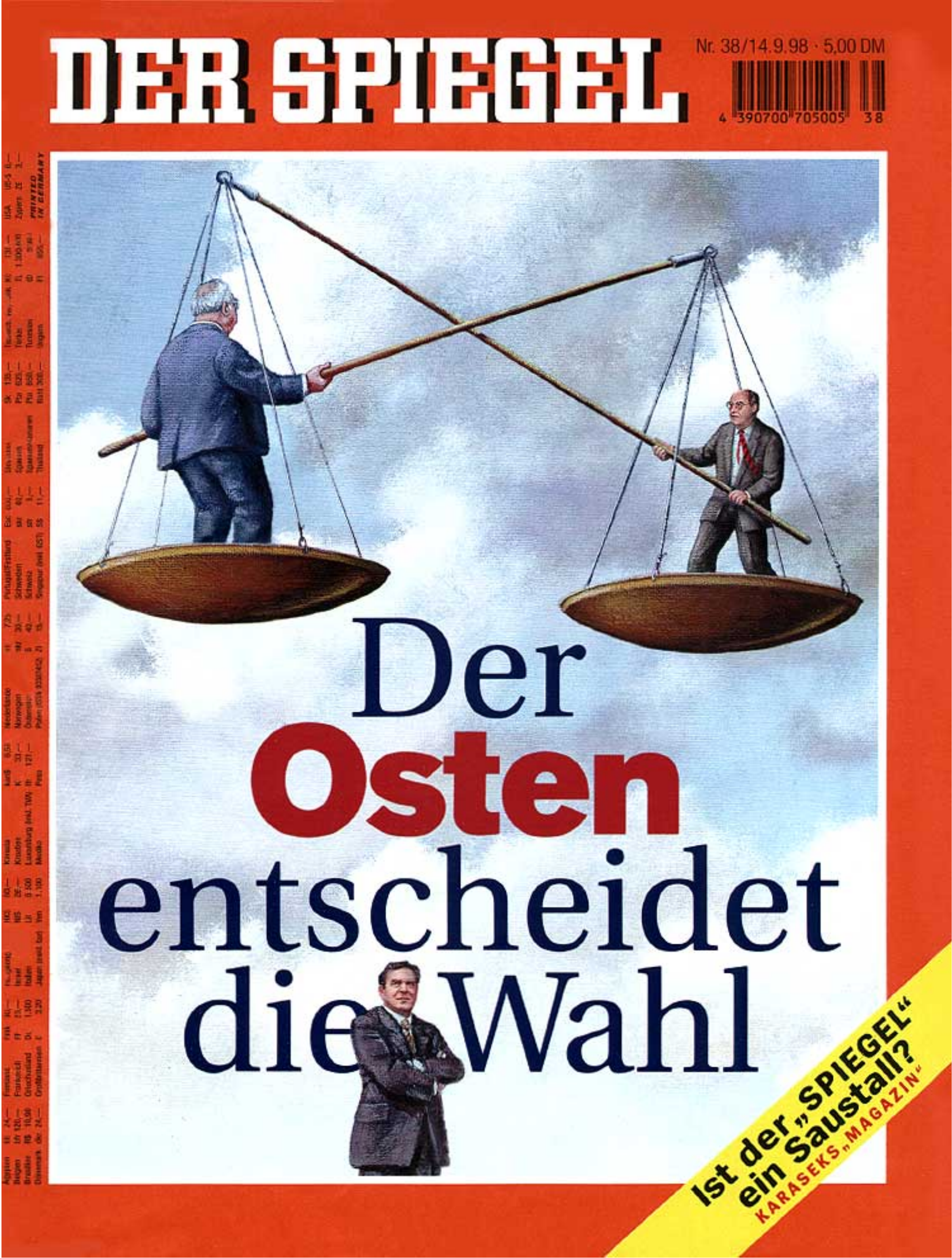 DER SPIEGEL Nr. 38, 14.9.1998 bis 20.9.1998