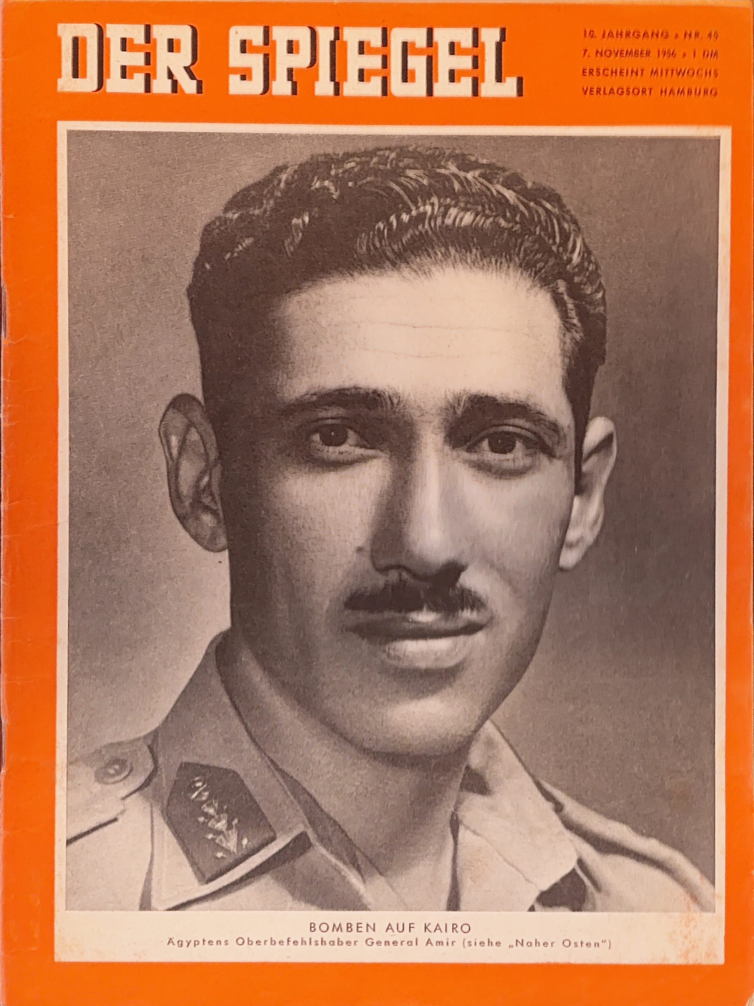 DER SPIEGEL 45/1956 mit Abdel Hakim Amer – erste Titelvariante