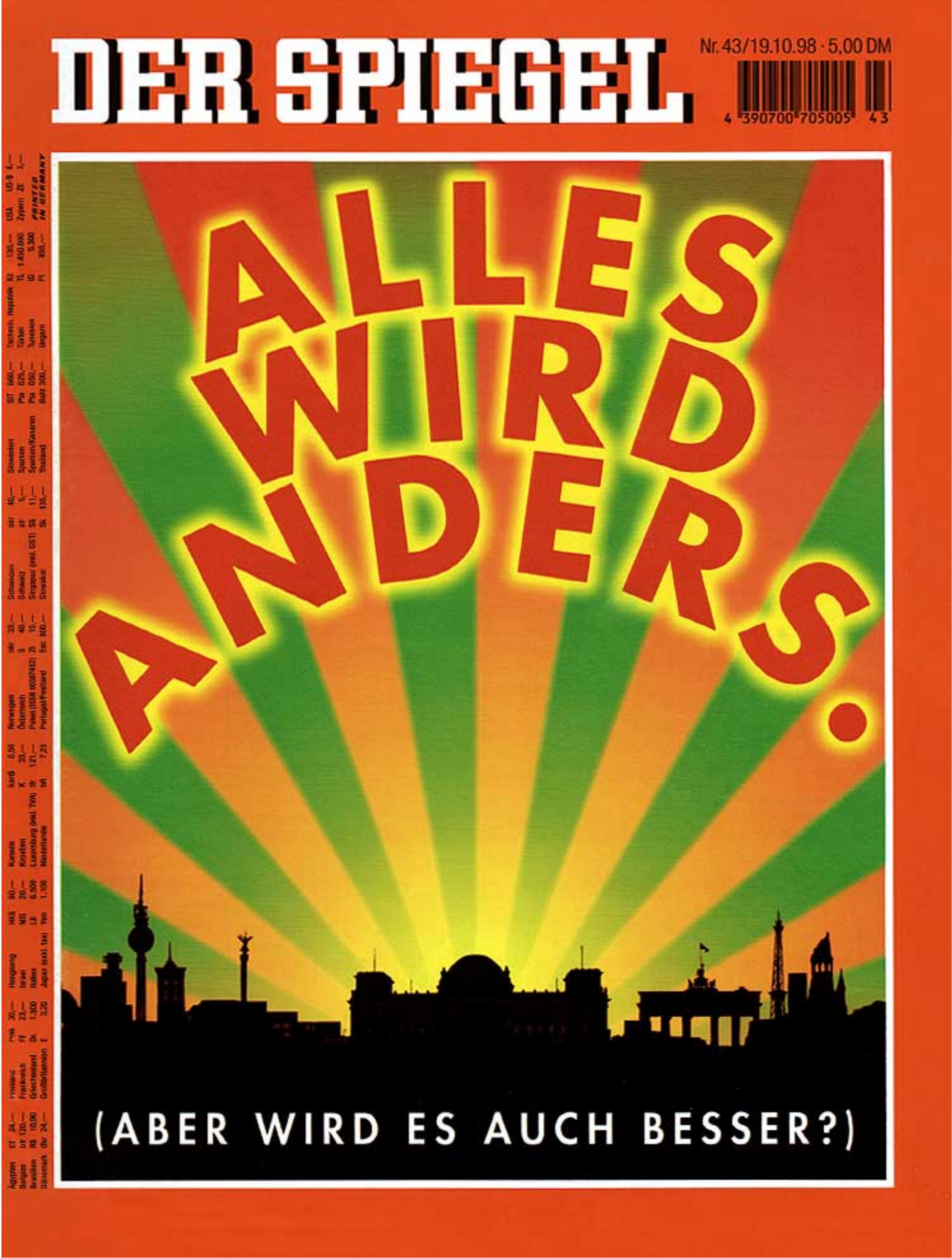 DER SPIEGEL Nr. 43, 19.10.1998 bis 25.10.1998